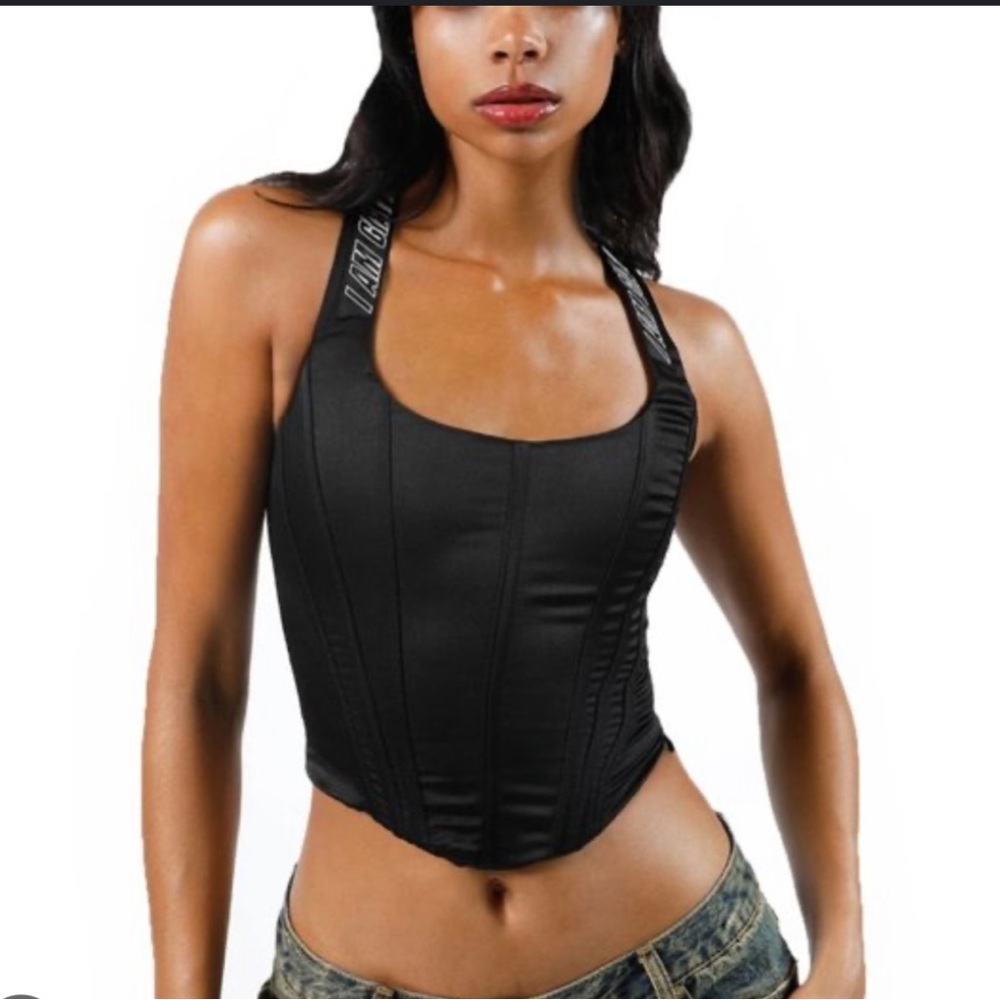 Black I am Gia corset top size small adjustable